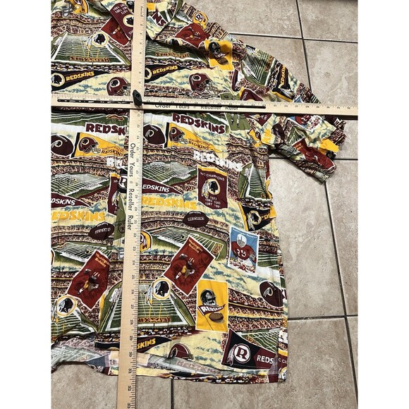 WASHINGTON REDSKINS Shirt Mens XXL Hawaiian Camp CHAMPIONSHIP LEGACY AOP RAYON - Picture 6 of 6